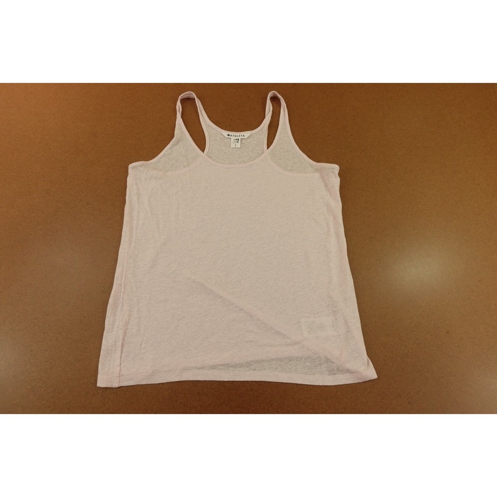 Athleta Womens Size Small Pale Pink Linen Blend Thin Strap Tank Top New